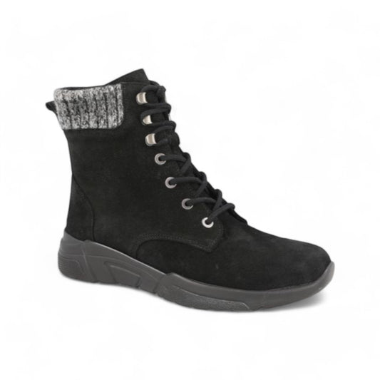 DB Wide Lace Up Boots - Acre Black Suede