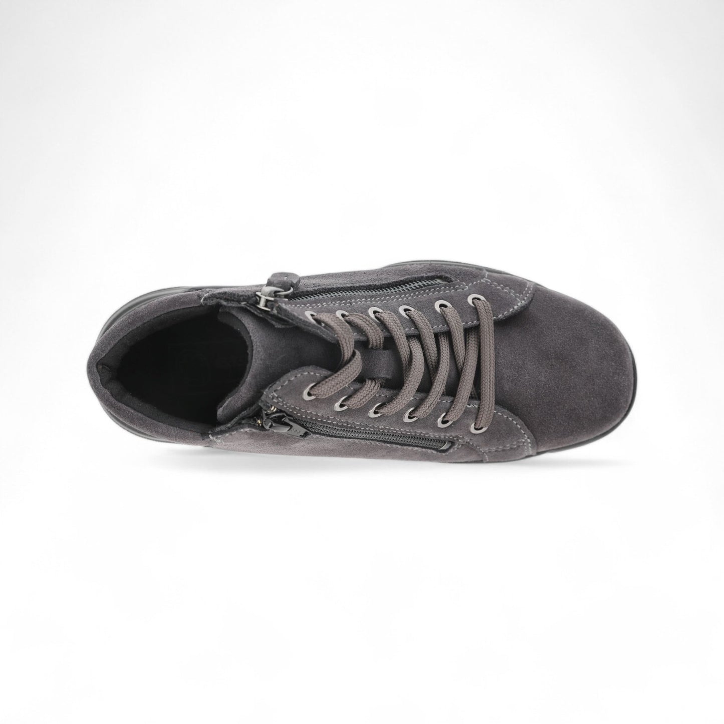 DB Wide Twin Zip Easy Access Lace Boots - Grey suede