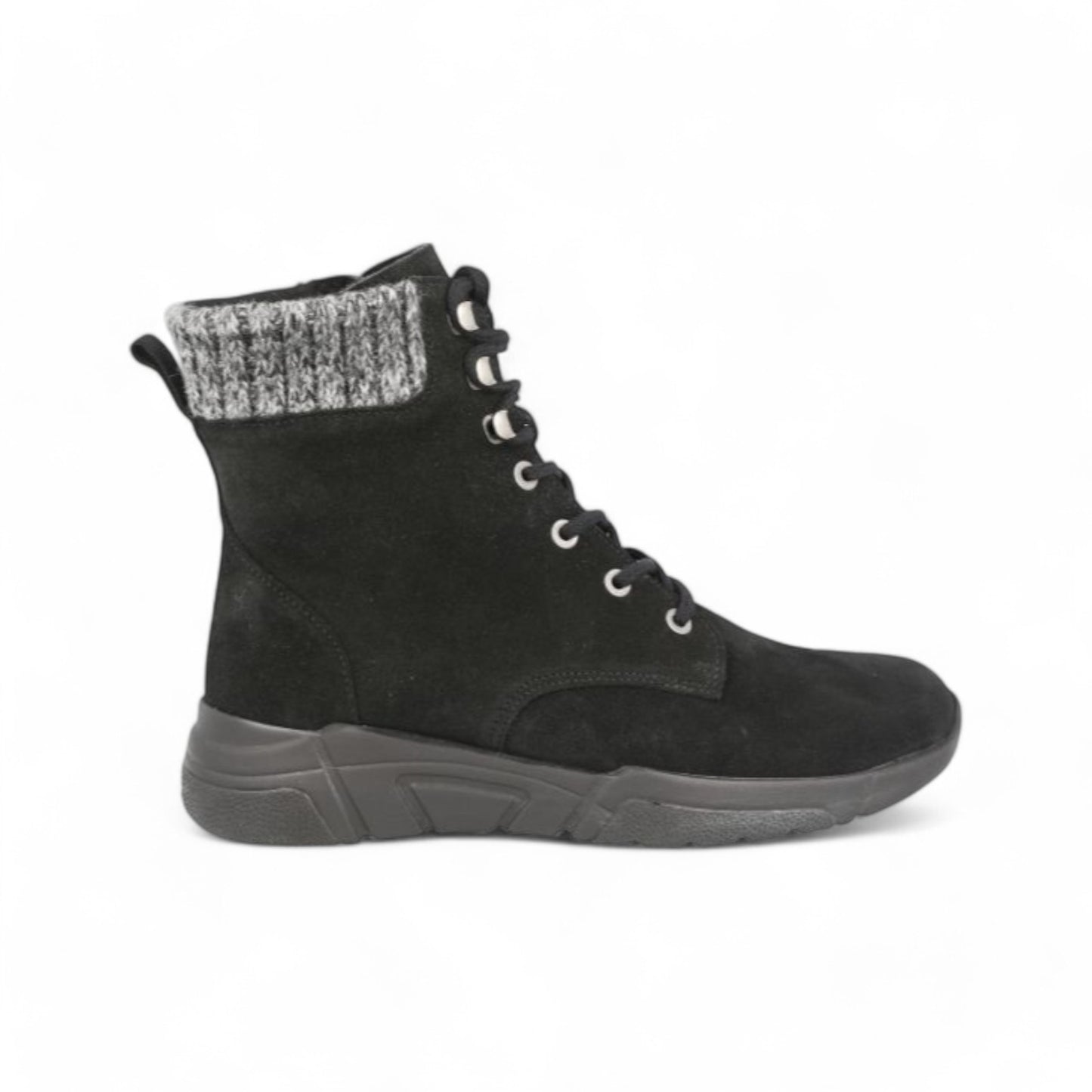 DB Wide Lace Up Boots - Acre Black Suede