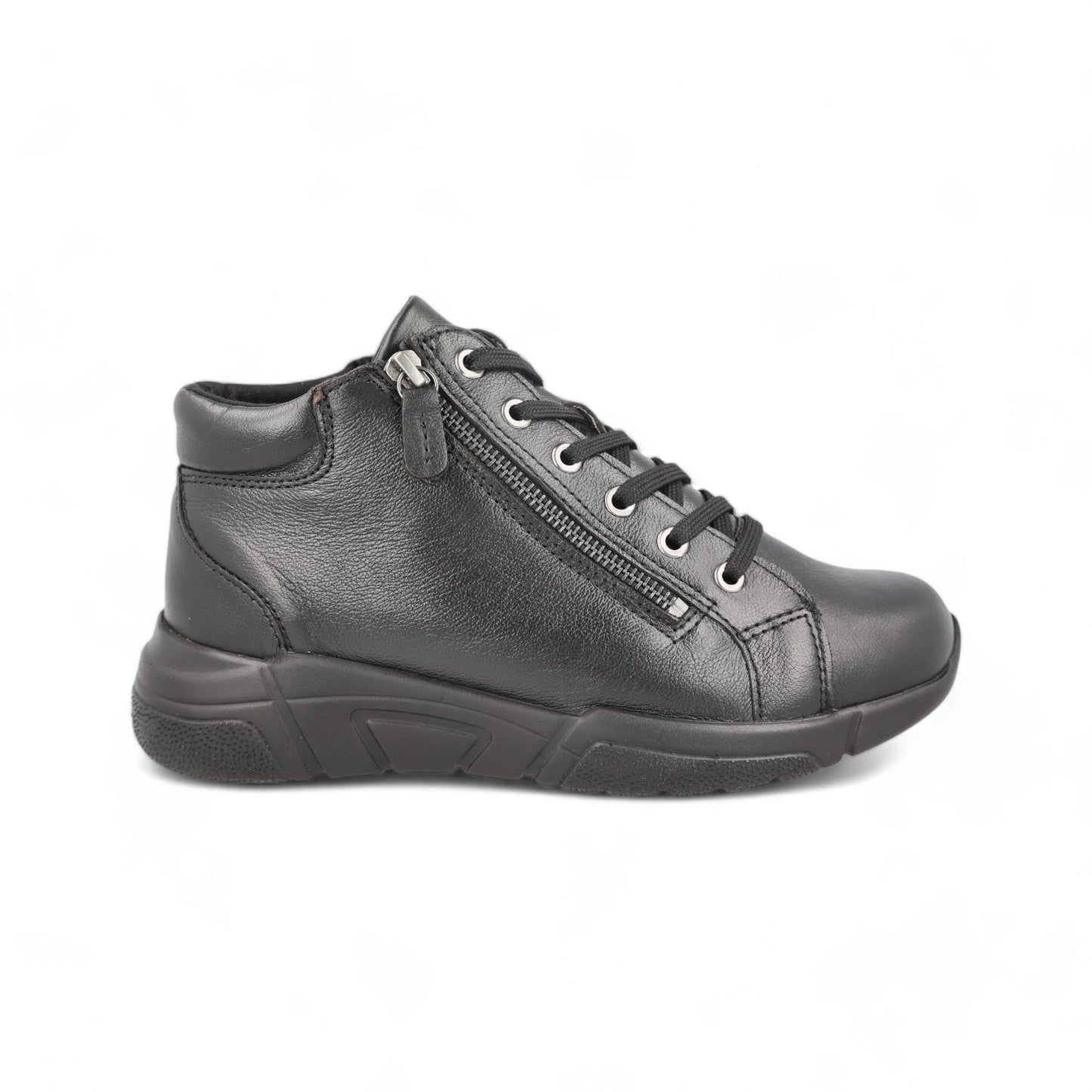 DB Wide Twin Zip Easy Access Lace Boots - Harbour Black
