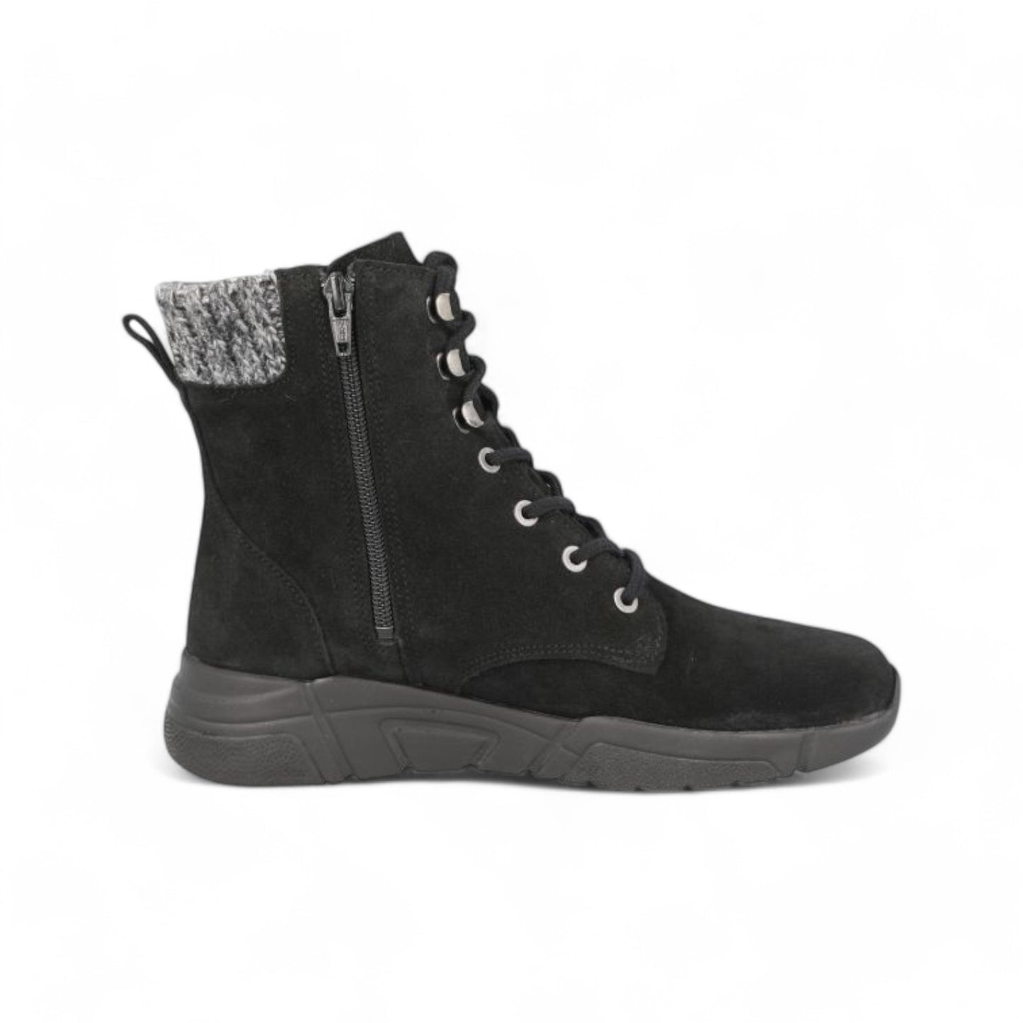 DB Wide Lace Up Boots - Acre Black Suede
