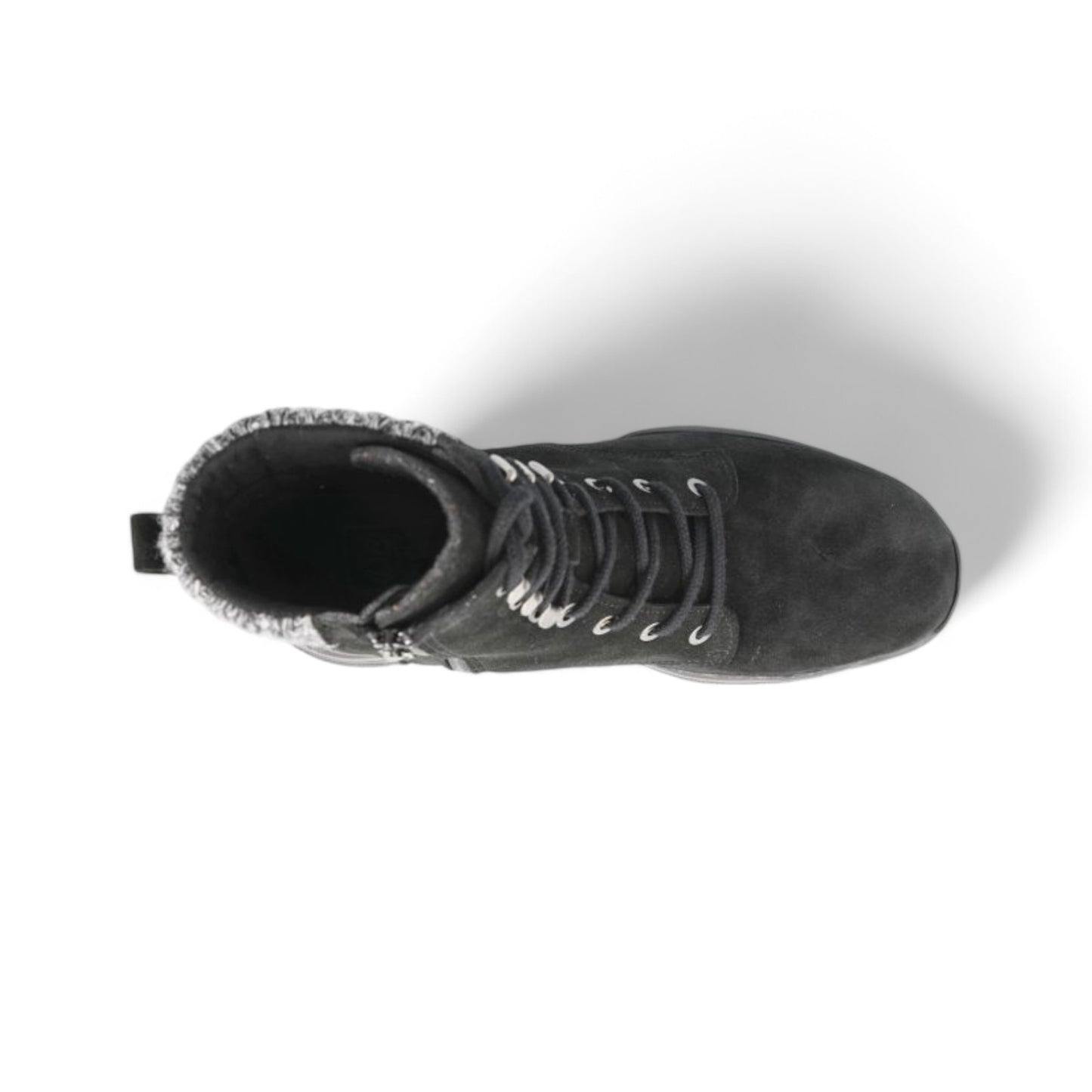 DB Wide Lace Up Boots - Acre Black Suede