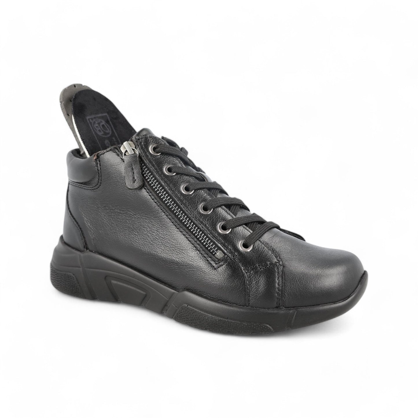 DB Wide Twin Zip Easy Access Lace Boots - Harbour Black