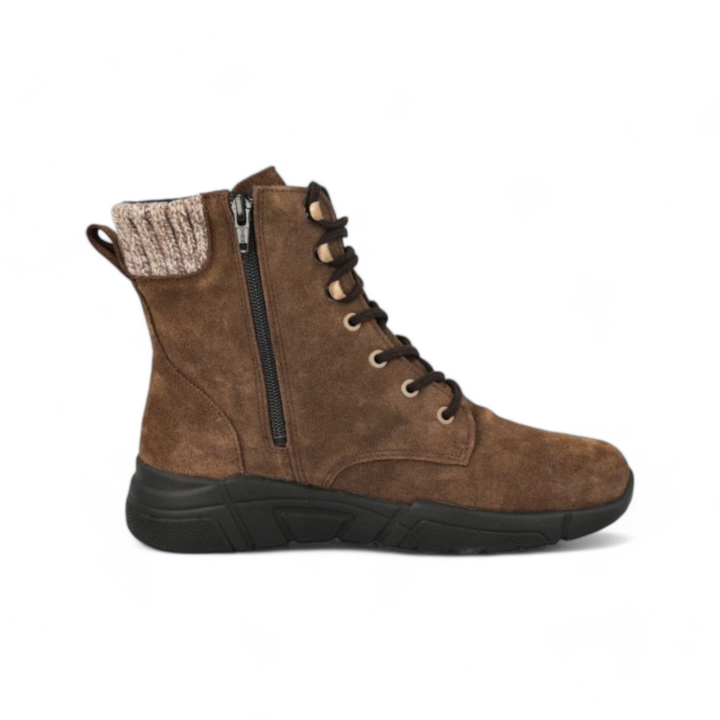 DB Wide Lace Up Boots - Acre Brown Suede