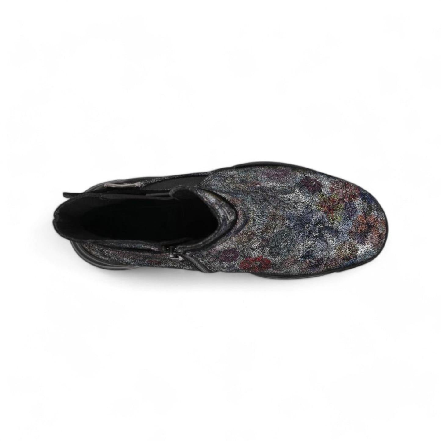 DB Wide Chelsea Boots - Lakewood Silver Blue Floral Suede