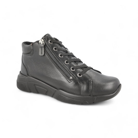 DB Wide Twin Zip Easy Access Lace Boots - Harbour Black